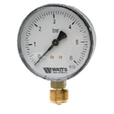 Манометр MRP 63 мм 1/4" снизу 0-4 бар Watts 10007722